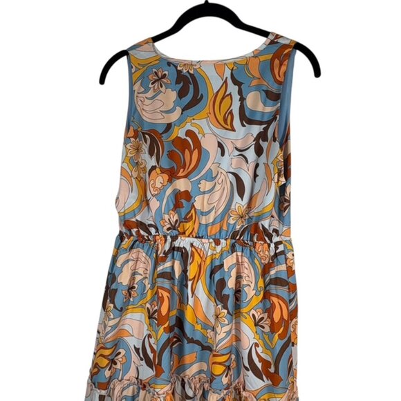 Boston Proper Printed Tiered Maxi Dress multi color size S - Picture 4 of 6